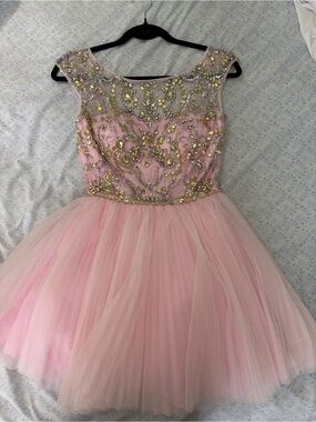 Y2K Sherri Hill beaded tulle cocktail dress
